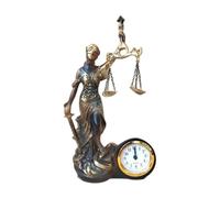 Statua della della giustizia, statuetta decorativa in resina con orologio