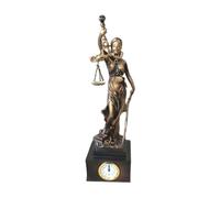 Statua della giustizia - Statua della giustizia | Lady Justices Figurina, statuetta in resina ornamento con orologio, scultura dei giudici per casa, ufficio, studio, soggiorno, camera da
