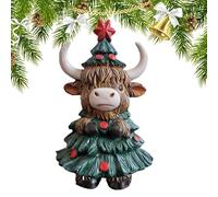 Statua Della 'Highland - Figurina In Resina Di Fattoria Rustica, Adorabile Decorazione Per La Casa Di Bovini Alti Highland | Scultura Di Tori Marrone Artigianale Per Soggiorno, Giardino, Scr