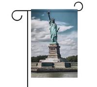 Statua della libertà a New York, bandiere da giardino primaverili ed estive, 30,5 x 45,7 cm, double face, bandiere e striscioni stagionali per esterni, per patio, cortile, terrazza, veranda, giardino