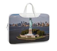 Statua della Libertà a New York Borsa a tracolla in pelle stampata per uomo donna borsa da viaggio Business Office Hangbag Laptop Pack Crossbody, Stile bianco, 37x28cm