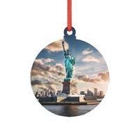 Statua della libertà a New York Ornamenti natalizi versatili, trasparenti per albero, decorazione autunnale di Halloween, decorare l'albero di Natale