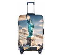 Statua della Libertà a New York Stampa Cerniera Nascosta Copertura Decorativa Valigia Copertura Lavabile Viaggio Bagaglio Protector, bianco, S