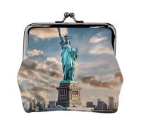 Statua della Libertà a New York Stampa Portamonete per le Donne Compatto Bacio Lock Coin Pouch Zipper Viaggi Shopping Regalo