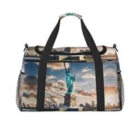 Statua della Libertà a NYC stampa Weekender Pernottamento Carry On Bag Gym Bagaglio Borsa da viaggio per donne, nero, Taglia unica