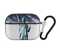 Statua della Libertà AirPods Pro custodia con anello portachiavi custodia protettiva rigida in PC per AirPods Pro di seconda generazione, per donne e uomini, facile da aprire, protezione completa