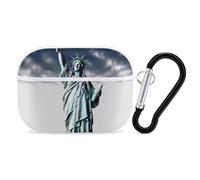 Statua della Libertà AirPods Pro Custodia protettiva con anello portachiavi, custodia protettiva rigida in PC per AirPods Pro di seconda generazione, per donne e uomini, facile da aprire, protezione