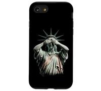 Statua della Libertà che copre il suo volto nel caos politico della vergogna Custodia per iPhone SE (2020) / 7/8