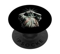 Statua della Libertà che copre il suo volto nel caos politico della vergogna PopSockets PopGrip Adesivo