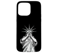 Statua della Libertà che copre il viso vergogna piangendo politico Custodia per iPhone 15 Pro Max