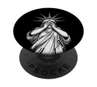 Statua della Libertà che copre il viso vergogna piangendo politico PopSockets PopGrip Adesivo