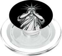 Statua della Libertà che copre il viso vergogna piangendo politico PopSockets PopGrip per MagSafe