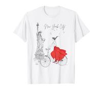 Statua della libertà Ciclista Art NYC New York City Donna Maglietta