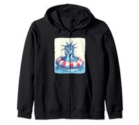 Statua della libertà con Anello da Piscina per Gli Amanti delle Vacanze Felpa con Cappuccio