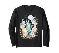 Statua della libertà con Fiori Maglia a Manica