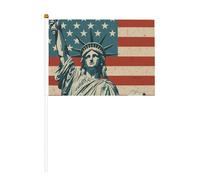 Statua della Libertà Con Stampa Americana Palmare Bandiera Pole Bandiere Portatili Eventi Decorazione Versatile Uso Gruppo Attività