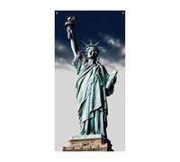 Statua della Libertà Copertura della Porta Primavera Estate Appeso Bandiera Portico Cartello Esterno Stagionale Vacanze Yard Decor per Porta d'ingresso e Portico