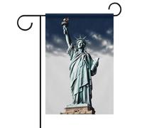 Statua della Libertà Estate Giardino Bandiera Double Face 30,5 x 45,7 cm Bandiere da giardino Primavera Sole Bandiere Giardino Stagionale Benvenuto Outdoor Bandiera Decorazione
