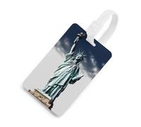 Statua della Libertà Etichette per bagagli Porta carte per bagagli per valigie con scudo per la privacy Borsa da viaggio con nome ID Tag per uomini e donne borsa zaino bianco stile