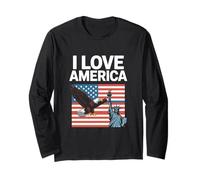 Statua della libertà I Love America Eagle Maglia a Manica