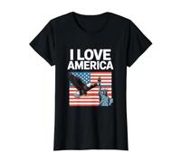 Statua della libertà I Love America Eagle Maglietta con Stampa Grafica Economica