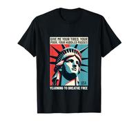 Statua della Libertà Immigrazione Tee - Desiderio di Respirare Libero Maglietta