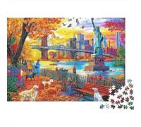 Statua della Libertà Parco Autunnale Puzzle 1000 Pezzi per Adulti 70x50cm/1000pcs