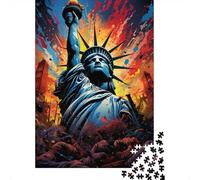 Statua della Libertà Puzzle 1000 Pezzi Carta Gioco di Puzzle 1000 Pezzi Notte Urbana Colorata Relax Interattivo Decorazione Casa Idea Regalo 38x26cm/1000pcs