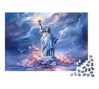Statua della Libertà Puzzle 1000 Pezzi Carta per Adulti Scenario Notturno da Sogno Gioco di Puzzle 1000 Pezzi Relax Decorazione Regalo 38x26cm/1000pcs