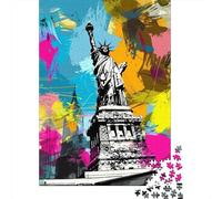 Statua della Libertà Puzzle 1000 Pezzi Carta Puzzle per Adulti Arte Graffiti Rilassamento Casa Interazione Idea Regalo 38x26cm/1000pcs