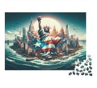 Statua della Libertà Puzzle 1000 Pezzi Gioco di Puzzle 1000 Pezzi Skyline di New York Relax Decorazione Casa Idea Regalo Adulti 52x38cm/1000pcs