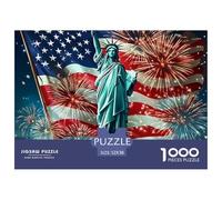Statua della Libertà Puzzle 1000 Pezzi Puzzle per Adulti Gioco di Puzzle 1000 Pezzi Vista Notturna Città Puzzle per Famiglia Relax Regalo 52x38cm/1000pcs