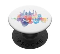 Statua della Libertà Skyline US Viaggio Souvenir Cityscape PopSockets PopGrip Adesivo