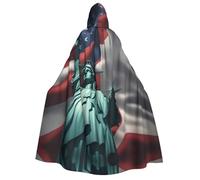 Statua della Libertà Stampa Bandiera Carnevale Elegante Mantello Con Cappuccio Mantello Per Cosplay Balli In Maschera Ed Eventi A Tema