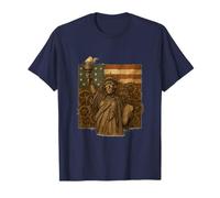 Statua della Libertà Steampunk Design Vintage Patriottico USA Art Maglietta