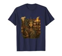 Statua della Libertà Steampunk Design Vintage Patriottico USA Art Maglietta