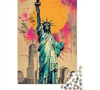 Statua della Libertà Stile Graffiti Puzzle 1000 Pezzi Set Puzzle 1000 Pezzi Carta Puzzle per Adulti Relax Interazione Famiglia Regalo 70x50cm/1000pcs