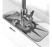 Statua della Libertà Tappetino per Rubinetto per Lavello da Cucina Super Assorbente Rubinetto Pad Splash Catcher Diatomite Asciugatura rapida Pietra Rubinetto Maniglia Drip Catcher Vassoio Tappetino
