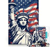 Statua della Libertà USA Puzzle da 1000 pezzi per adulti Gioco di allenamento mentale Divertimento condiviso Taglio di precisione Esposizione artistica 50x75cm