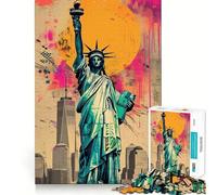 Statua della Libertà Vintage Puzzle da 1000 pezzi Puzzle per adulti Regalo Gioco di logica fine Tempo libero delicato Bordo pulito Regalo delizioso 50x75cm