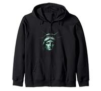 Statua della Libertà Viso New York American Symbol Art Felpa con Cappuccio