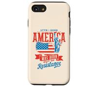 Statua della mappa retrò dell'America nata dalla resistenza 1776-2026 Custodia per iPhone SE (2020) / 7/8