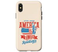 Statua della mappa retrò dell'America nata dalla resistenza 1776-2026 Custodia per iPhone X/XS
