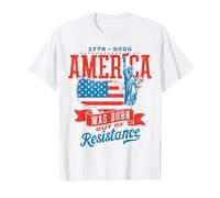 Statua della Mappa retrò dell'America Nata dalla Resistenza 1776-2026 Maglietta