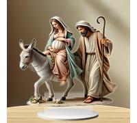 Statua della Natività di Gesù Ornamento acrilico piatto 2D per regali