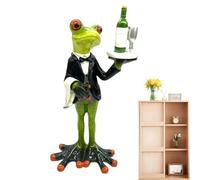 Statua della rana in resina - Ornamento animale da tavolo, minuscola figurina | Exquisito pezzo di scultura decorativa per cucine camere da letto tavolini da caffè contatori di librerie per i luoghi d