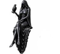 Statua della sitter, statuetta della signora mietitrice con cappuccio,sitter da scaffale dell'Accademia oscura,decorazione macabra per scrivania, decorazione della stanza stregata