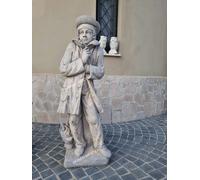 STATUA DELLA STAGIONE INVERNO PUTTO DA GIARDINO PER ESTERNO IN CEMENTO MARM H120