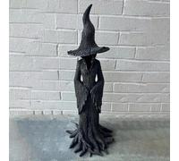 Statua della strega di Cracker Barrel Statua della strega di Cracker Barrel, statuetta gotica in resina for Halloween, decorazione da mago retrò, ornamento fantasy dark(11.8 Inch)