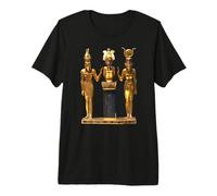 Statua della trinità egiziana Horus Osiride e Iside d'oro Maglietta Premium